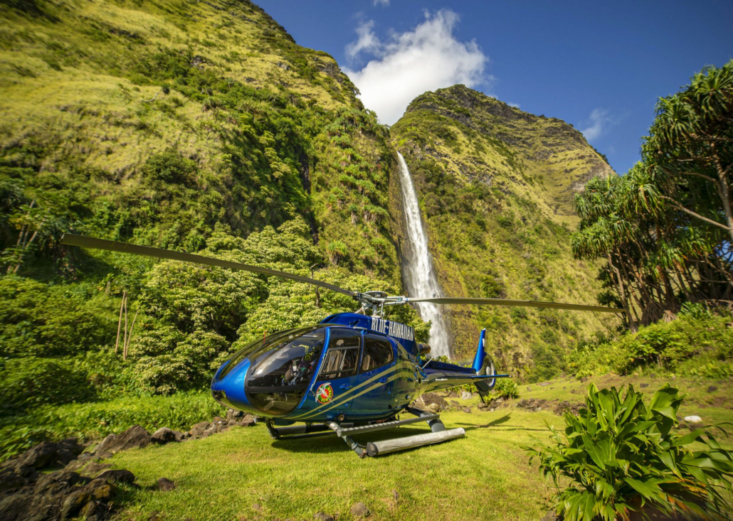 big island helicopter tour with landing blue hawaiian