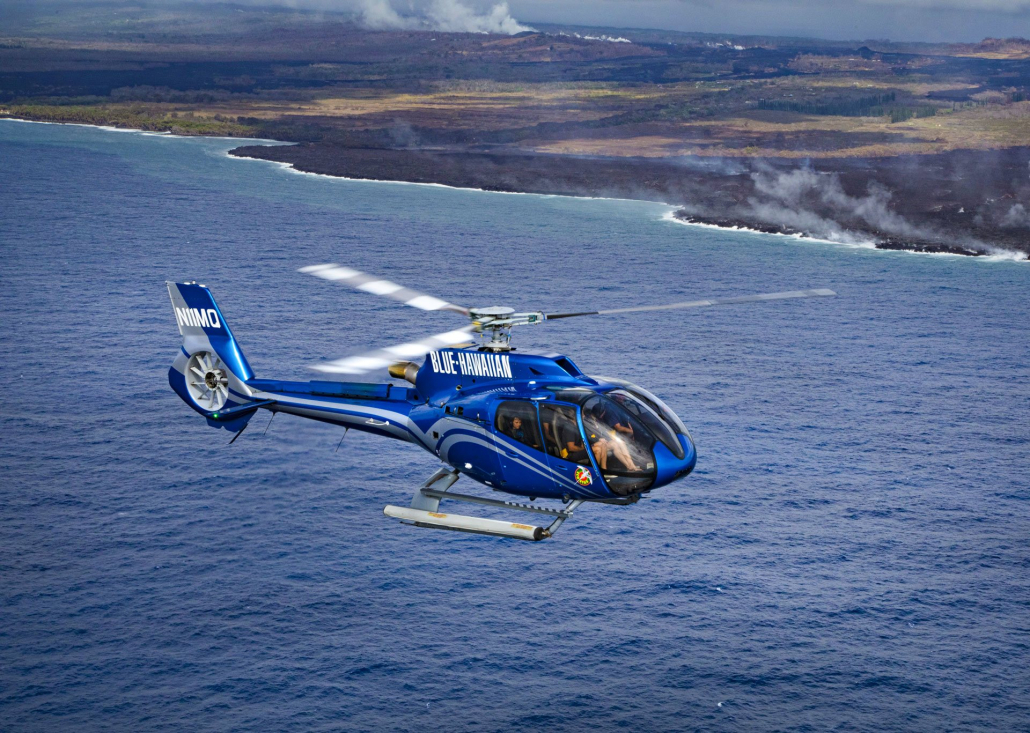 blig island spectacular blue hawaiian helicopter