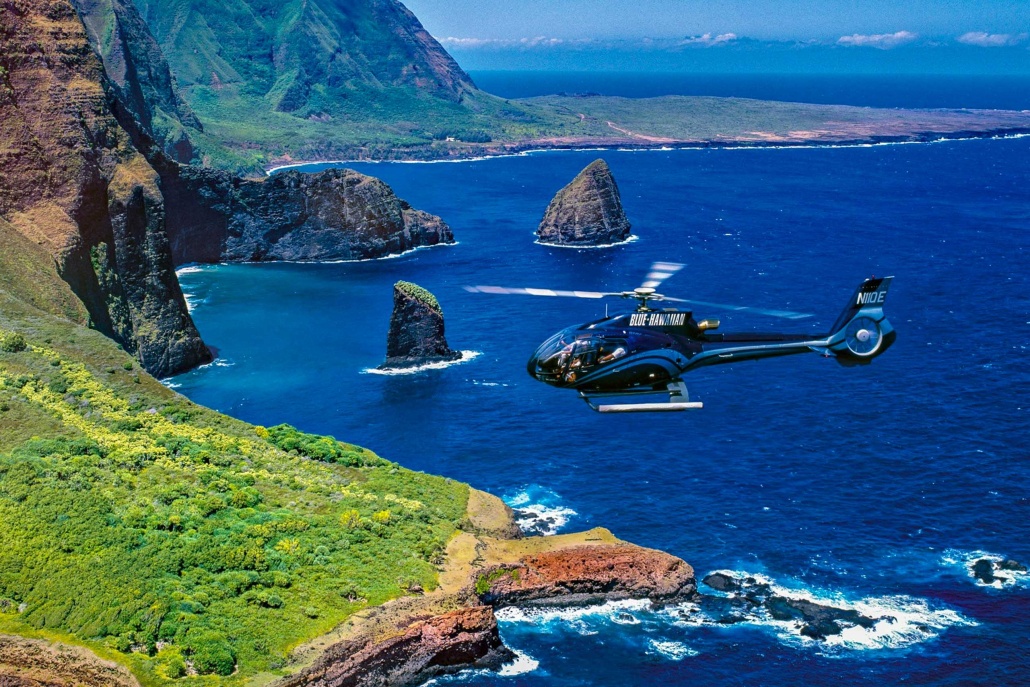 bluehawaiian full maui helicopter tour hana coast line
