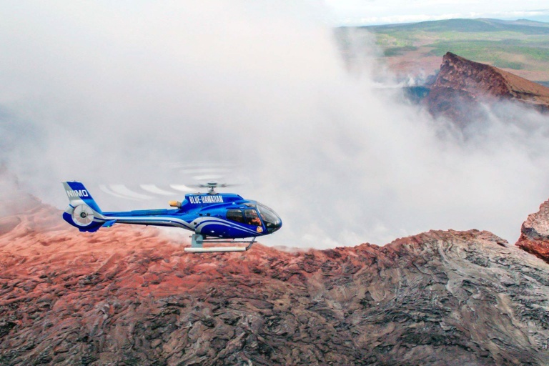 bluehawaiian thrilling big island helicopter fly over active volcano