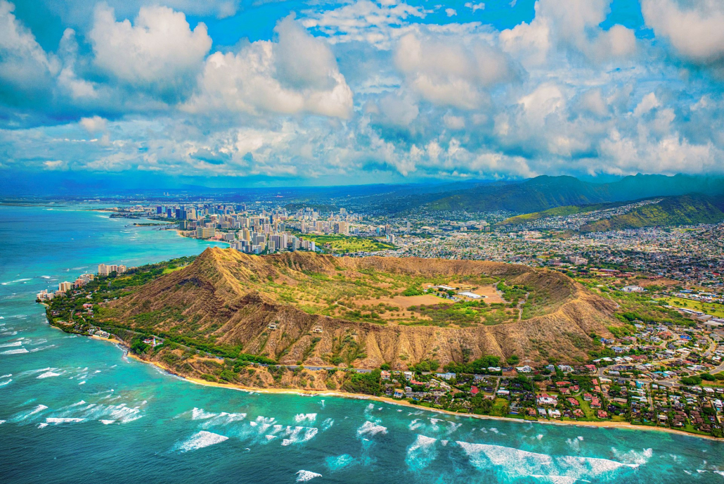 complete island oahu diamond head blue hawaiian helicopter tour
