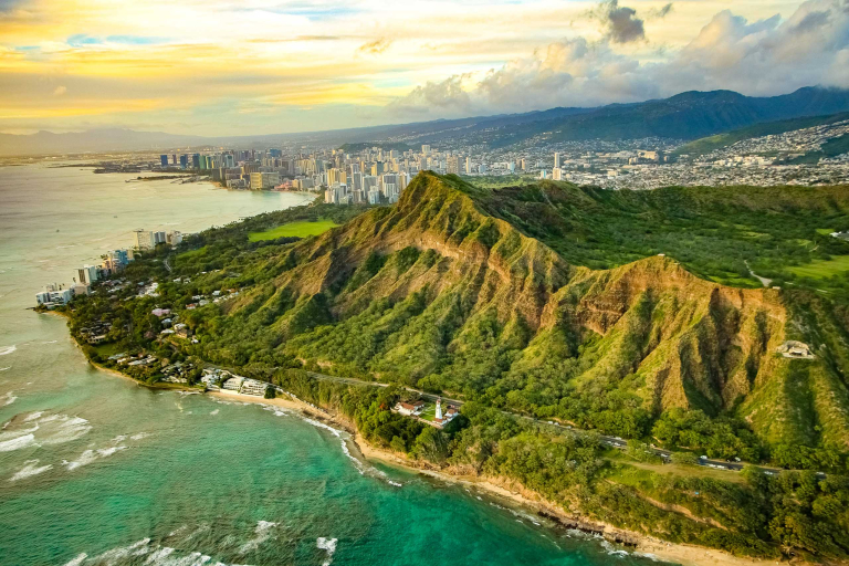 diamondhead lighthouse honolulu aerial oahu