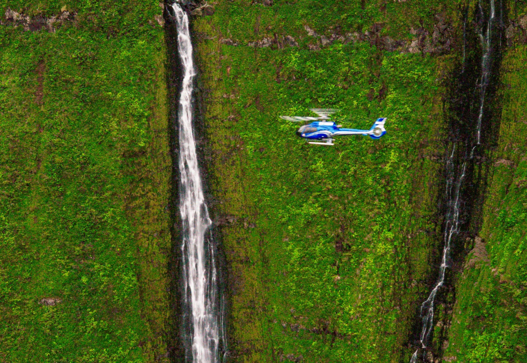 waterfalls maui helicopter blue hawaiian