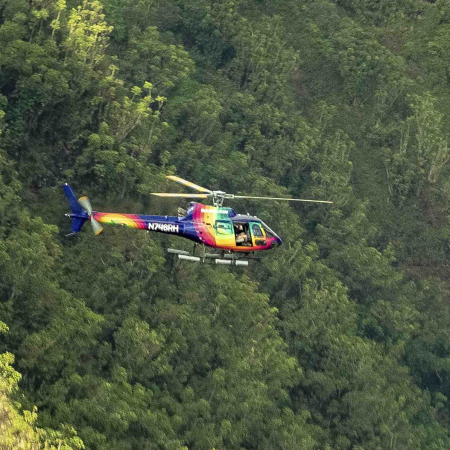 Koolau Mountains Aerial Helicopter in flight Oahu