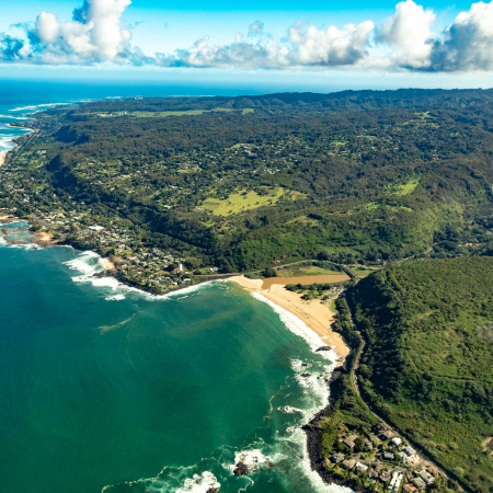 North Shore Aerial Waimea Bay and Coasline Oahu