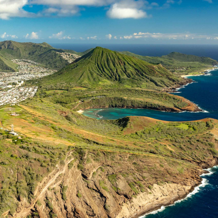 South Oahu Coastline Hanauma Koko Head Aerial Oahu