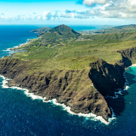South Shore Aerial Makapuu Point Corner of Island Oahu