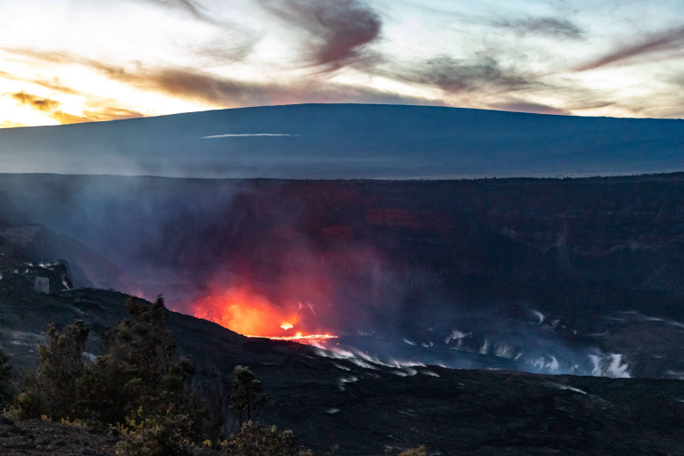 Volcanoes National Park Kilauea Sunset Night Glow Big Island