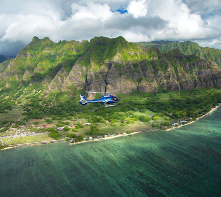 bluehawaiian discover north shore from turtle bay slide helicopter