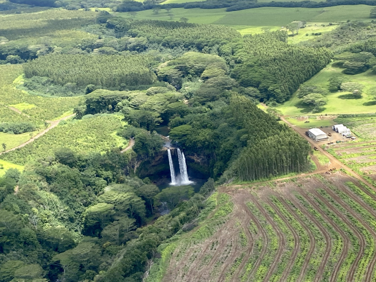 iflykauai kauai helicopter photo excursion tour slide waterfall