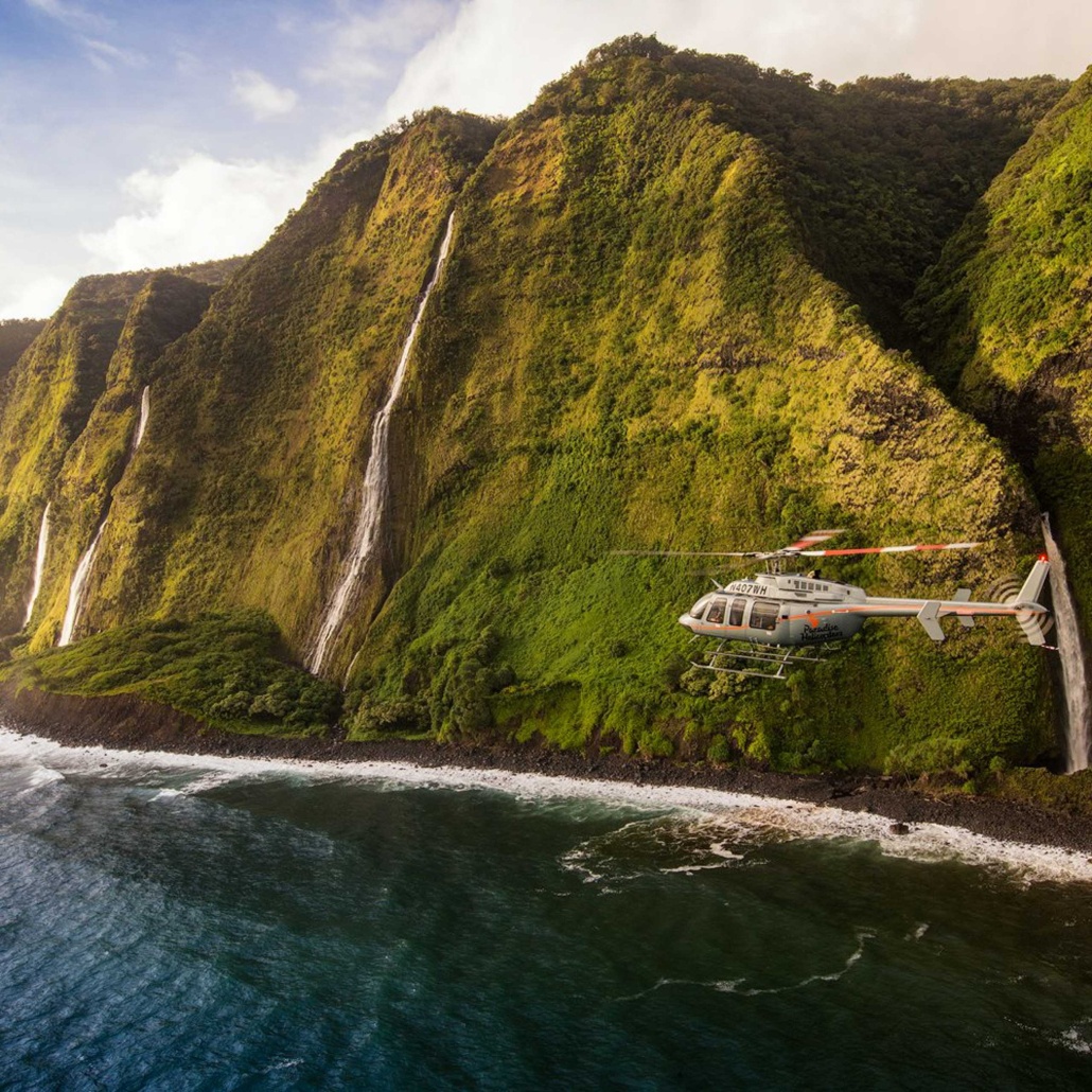 paradisecopters valleys and waterfalls from turtle bay kohala coast waterfalls