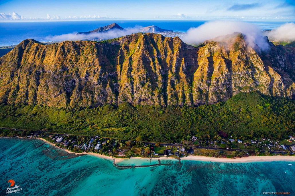 paradisecopters valleys and waterfalls from turtle bay koolau range