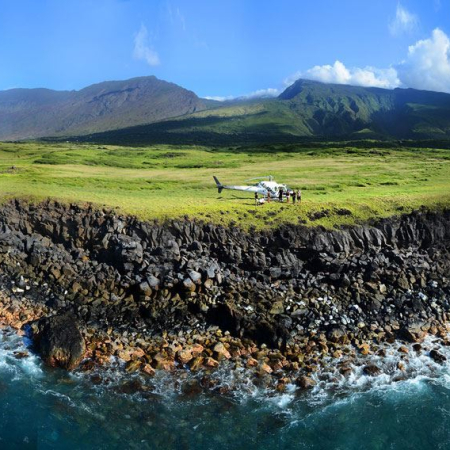Air Maui Kaupo hana haleakala with cliffside landing