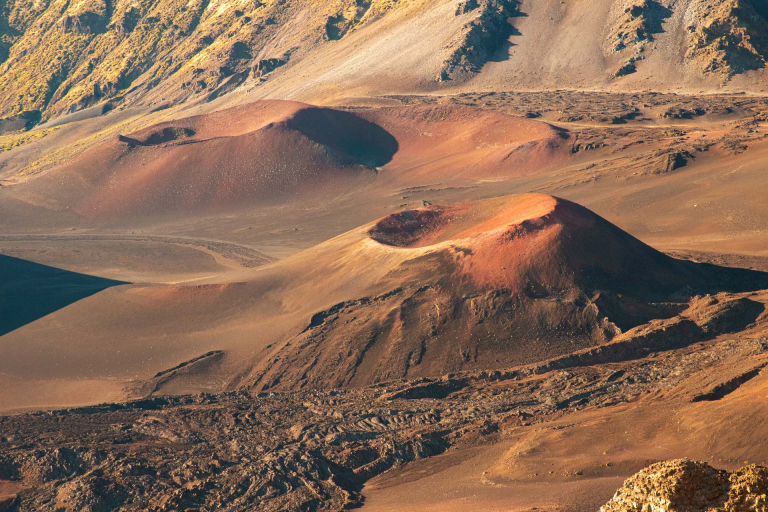 aerial view of a volcanic crater haleakala maui