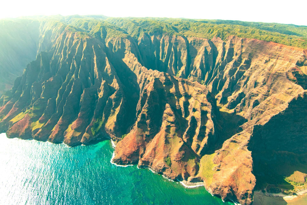 beautiful coastlines and cliffs of napali coast kauai