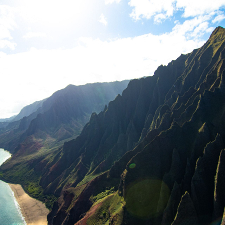 great shot of na pali coast kauai hawaii