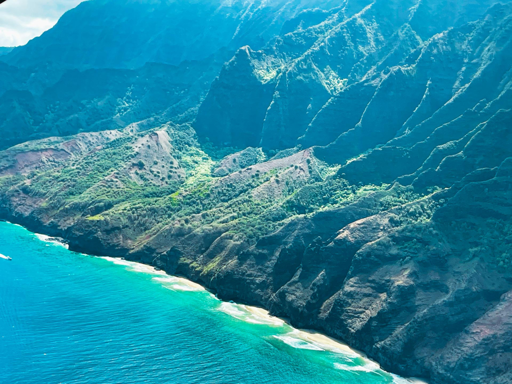 seeing na pali coast from the air kauai hawaii