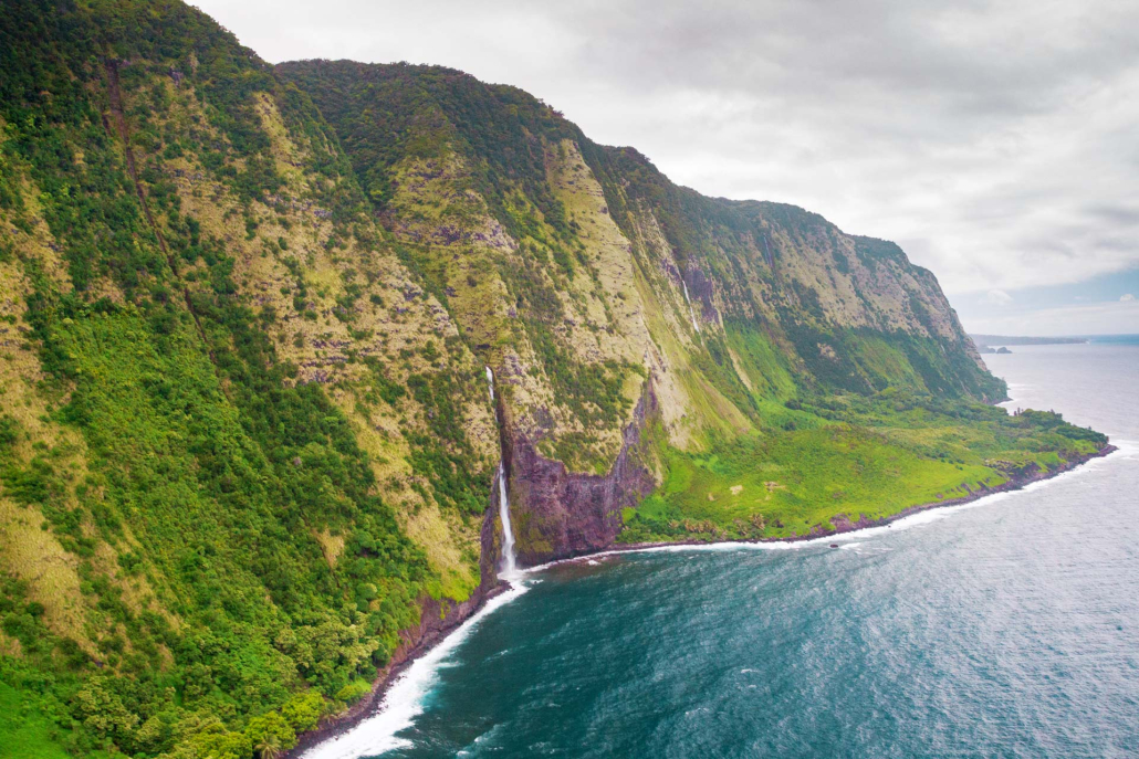 aerial view of the kohala coast on the east coast of big island hawaii
