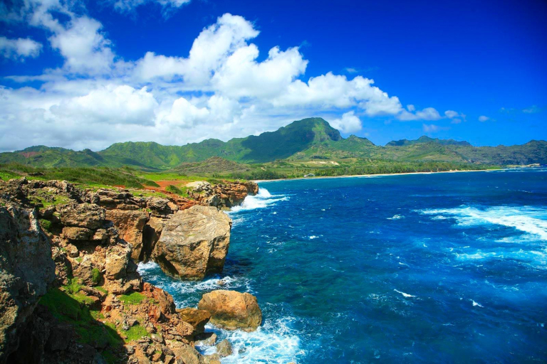 along the hamakua coastline with wave swept shorelines