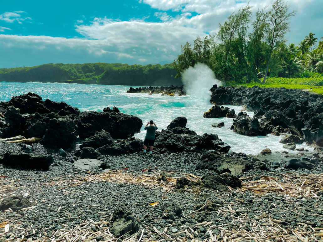 keanae blowhole in the island of maui