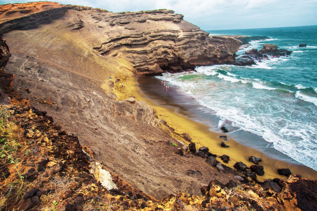 papakolea green sand beach on the big island of hawaii