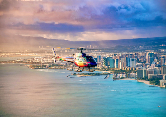 rainbowhelicopters waikiki sunset fligh helicopter