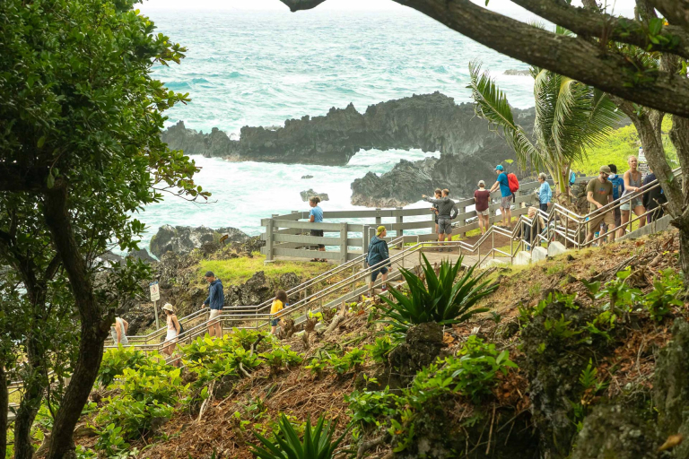 road to hana black sand beach overlook maui hawaii