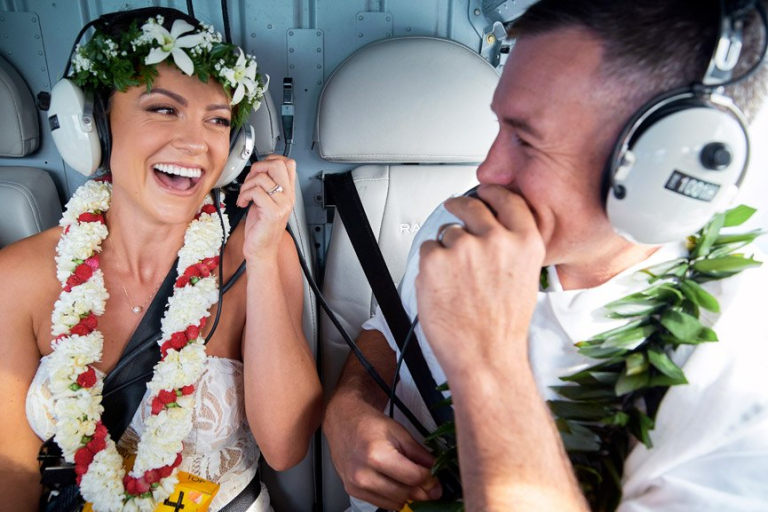 romantic proposal flight oahu rainbow helicopters oahu