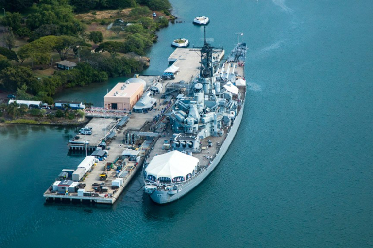 soar over the battleship of pearl harbor rainbow helicopters oahu hawaii