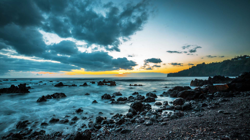 sunrise near shoreline of hilo big island