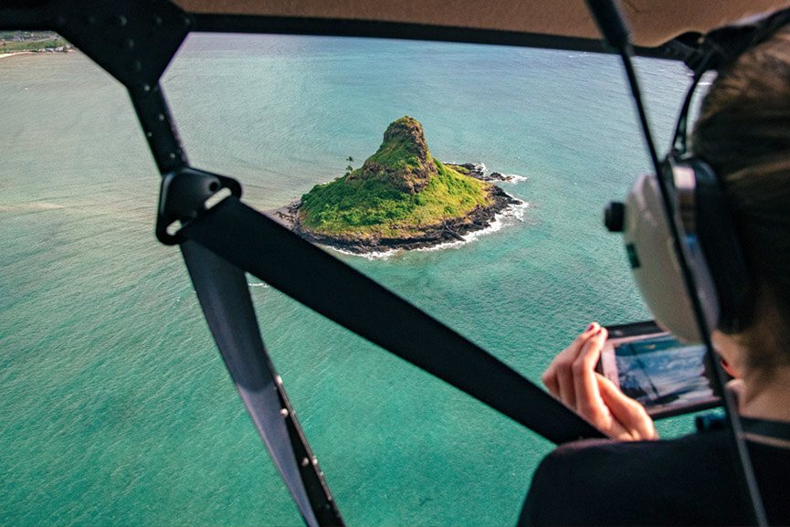 visit iconic landmarks chinamans hat rainbow helicopters oahu hawaii