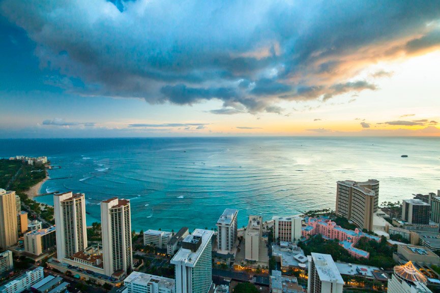 waikiki sunset helicopter tour above oahus famous shores rainbow helicopters oahu hawaii
