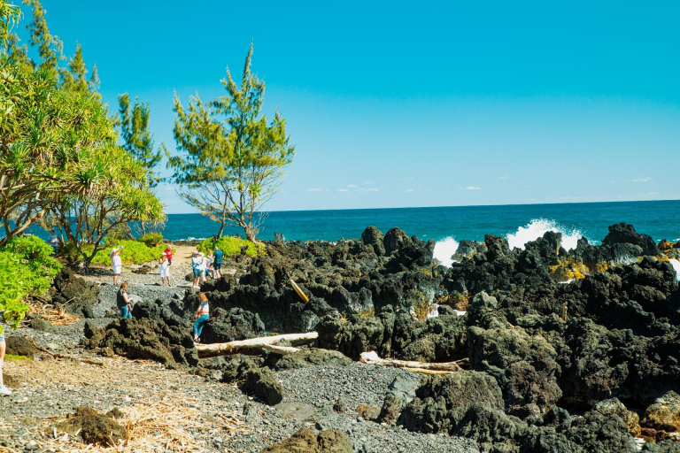 witness the waves crash into the shore at keanae peninsula maui hawaii