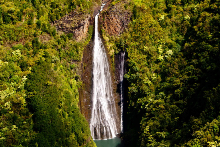 bluehawaiian kauai helicopter discovery jurassic falls stunning view