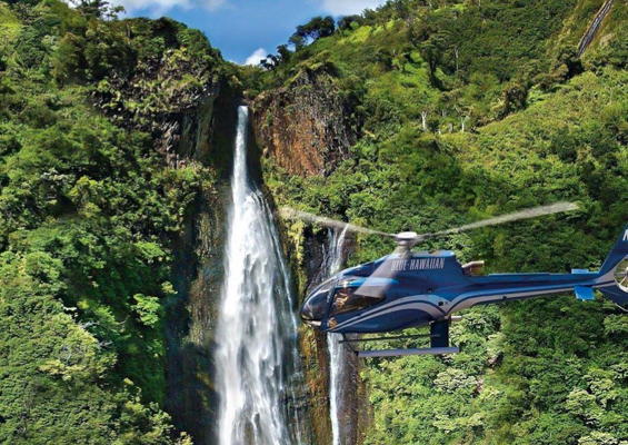 bluehawaiian kauai helicopter discovery slide waterfall